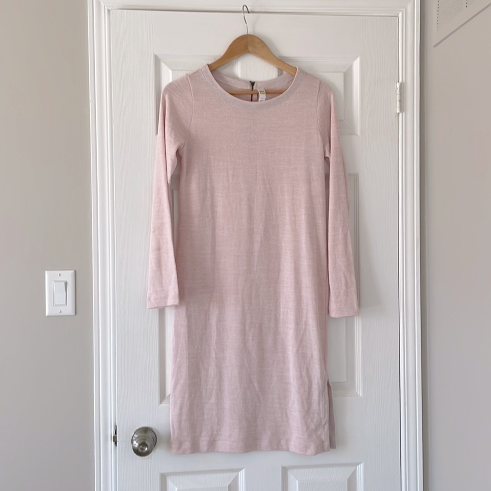 Lole Pink Long Sleeve Knit Midi Dress Small